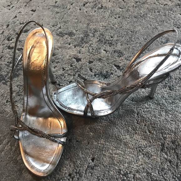 Rene Caovilla iconic silver and diamanté-encrusted HH sandals 38 - well loved - Picture 3 of 8